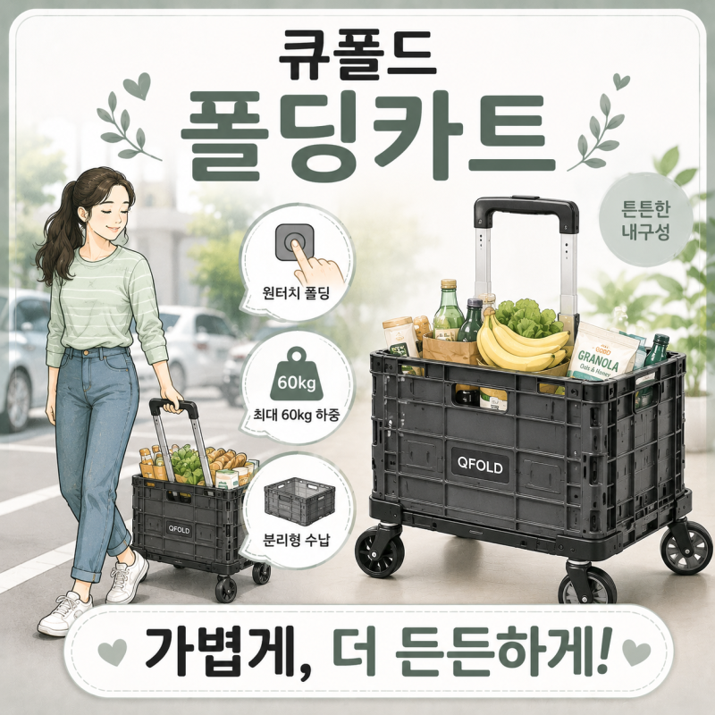 큐폴드 폴딩카트 폴딩박스 세트 - 접이식 4바퀴 장바구니 캐리어 선택 가이드