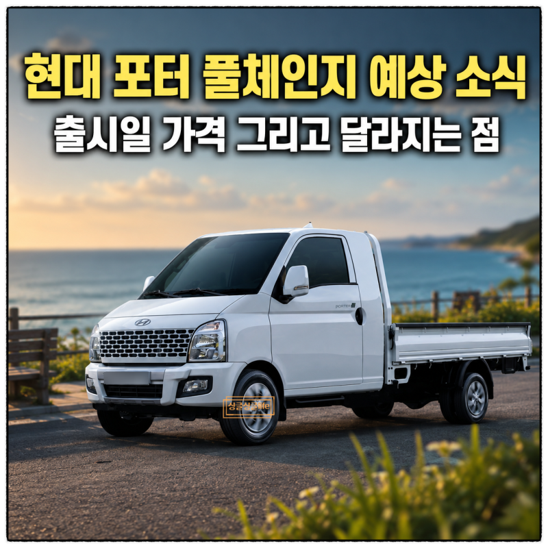 현대 포터 풀체인지 1톤 픽업 트럭 달라지는 점 출시일 가격