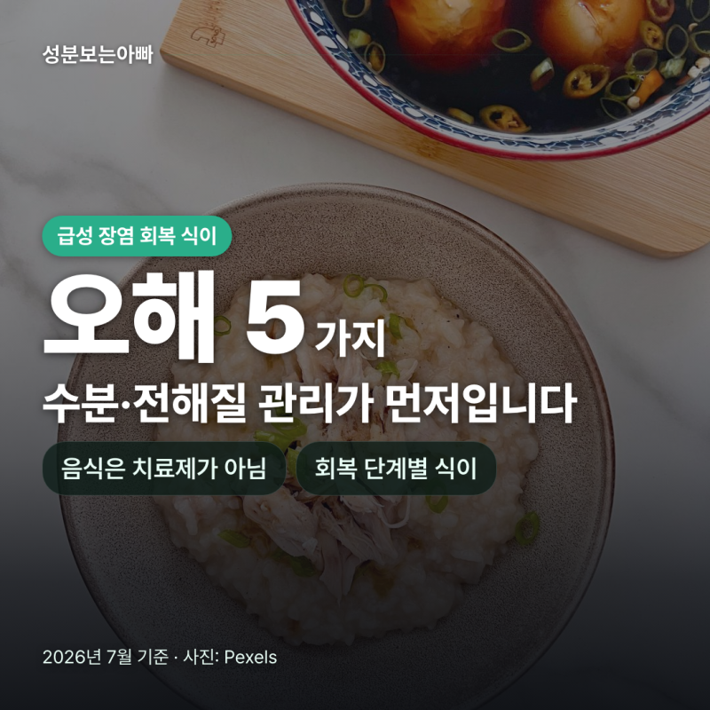 장염에 좋은 음식, 과일·이온음료 흔한 오해 5가지와 회복기 식이