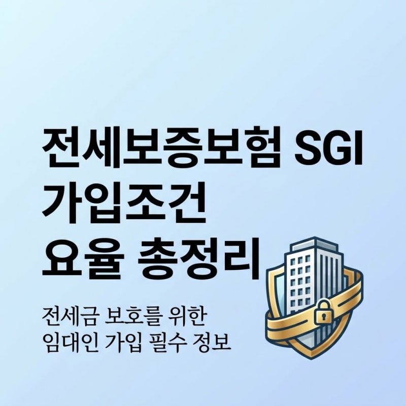 전세보증보험 SGI 서울보증 가입조건 요율 총정리