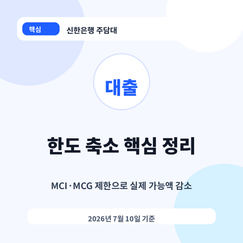 신한은행 주담대 한도 축소, 내 대출 가능액 얼마나 줄어들까