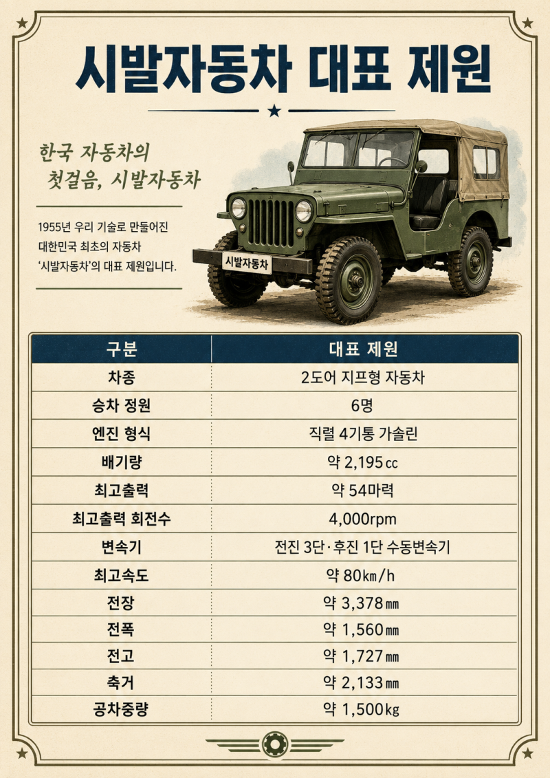 한국 최초의 국산차 ‘시발자동차’, 30만 환은 지금 얼마일까? 가격과 스펙 총정리