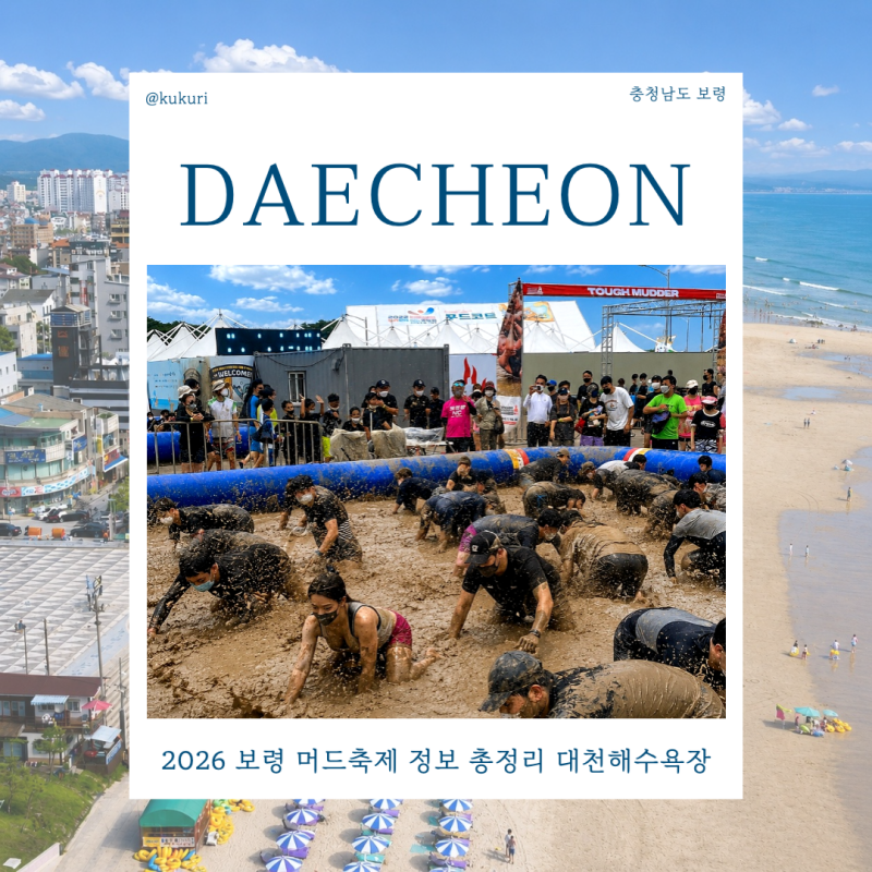 2026 보령 머드축제 정보 총정리 대천해수욕장 근처 조개구이 맛집