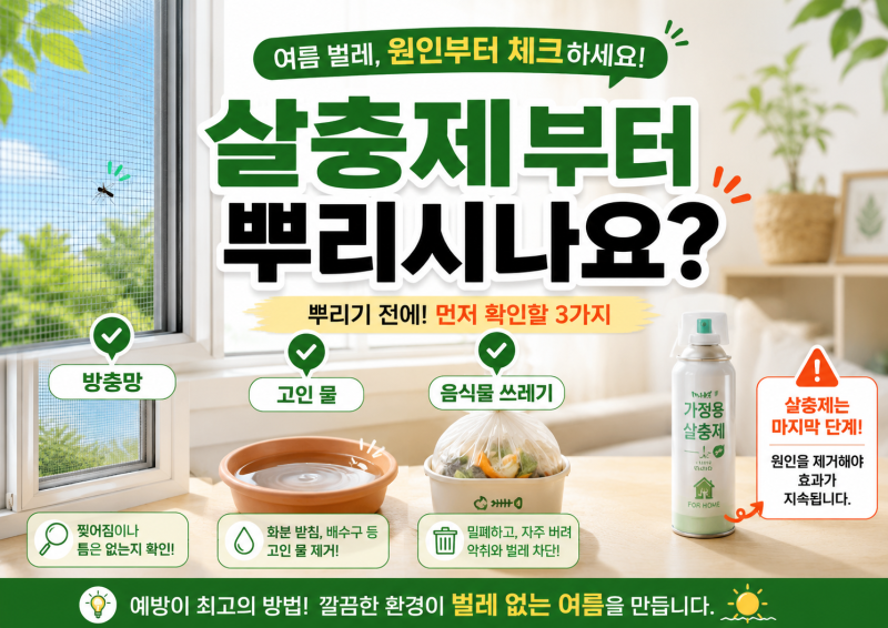 여름철 해충 퇴치 방법, 살충제 쓰기 전 먼저 확인할 것