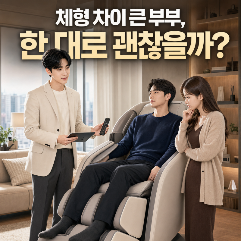 코웨이 비렉스 마인플러스 후기: 부부 체형 차이 큰 댁도 안마의자 한 대로 공용 사용 가능할....