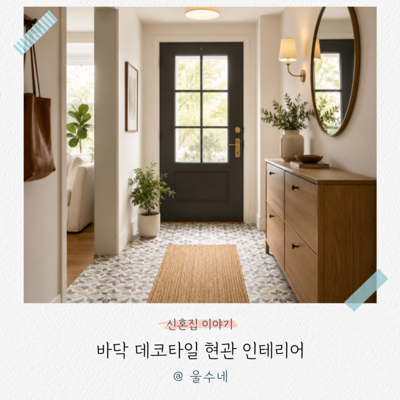 바닥 데코타일 현관 인테리어, 집 분위기 바꾸는 쉬운 방법