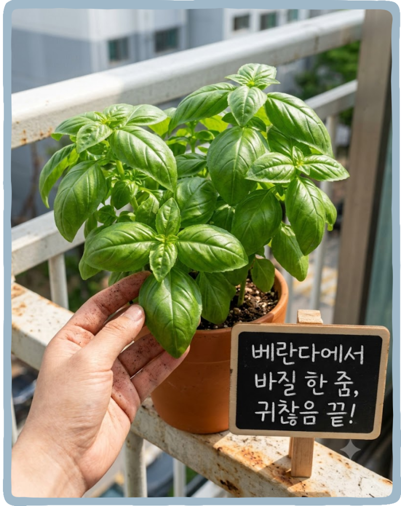 바질키우기, 베란다에서도 향긋하게 자랐어요
