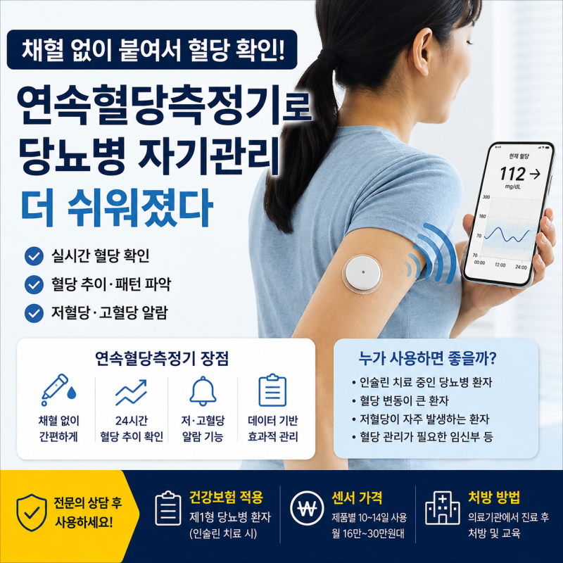 채혈 없이 24시간 혈당 확인…연속혈당측정기 가격·보험·처방 총정리