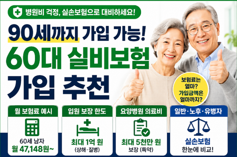 60대 실비보험 비교｜노후실손보험·유병자 실손 가입 나이와 자기부담금
