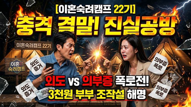 [이혼숙려캠프] 22기 진실공방 부부 충격 결말! 외도 vs 의부증 폭로전 & 3천원 부부 조작설 해....