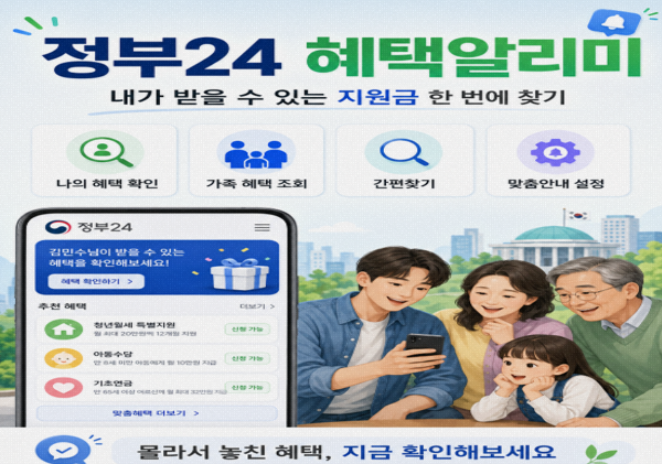 정부24 혜택알리미 조회방법, 내가 받을 수 있는 지원금 한 번에 찾기