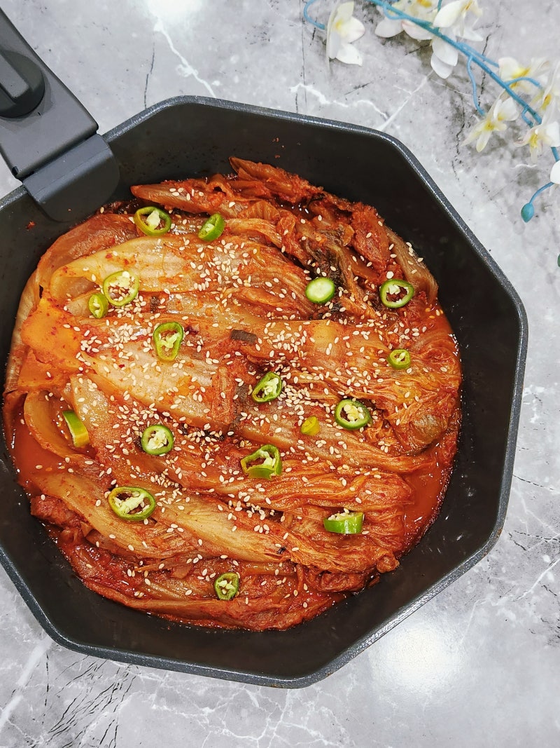 이영자 들기름 묵은지 김치찜 레시피 고기없이 만들기