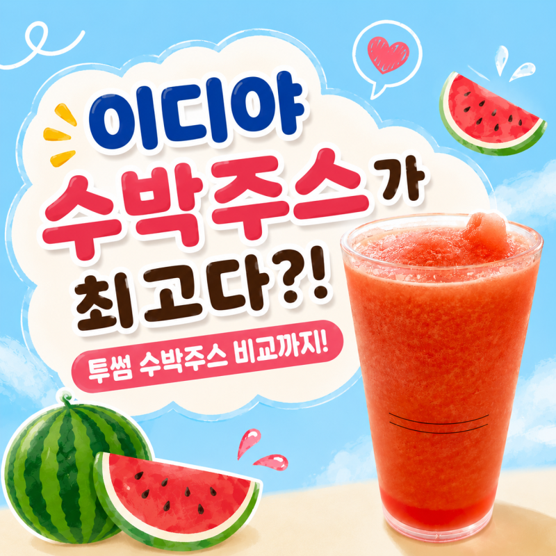이디야 수박주스 최고라던데? 직접 먹어봤어요