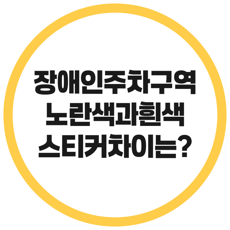 장애인 주차 스티커 흰색도 주차 가능할까요? 많은 분들이 깜빡 속는 진짜 기준!