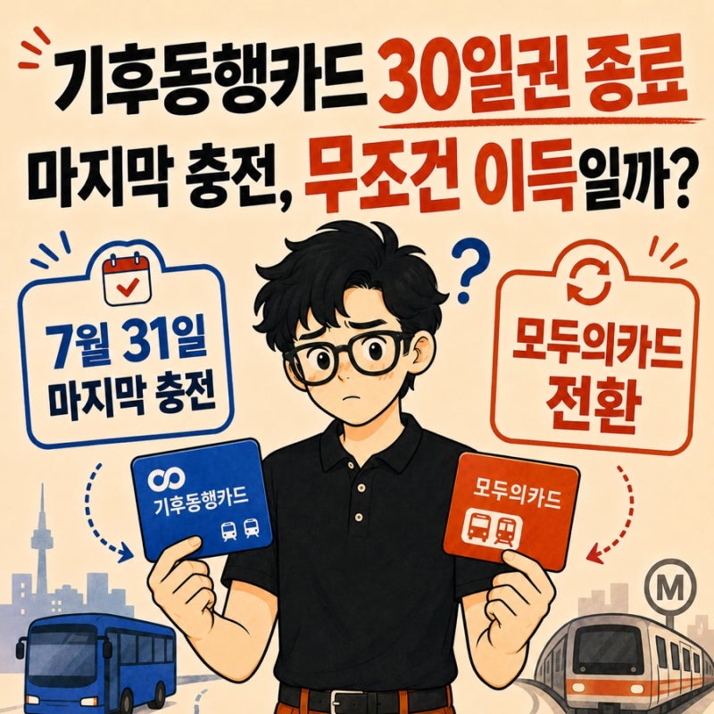 기후동행카드 30일권 종료, 7월 31일 전에 무조건 충전하면 오히려 손해입니다