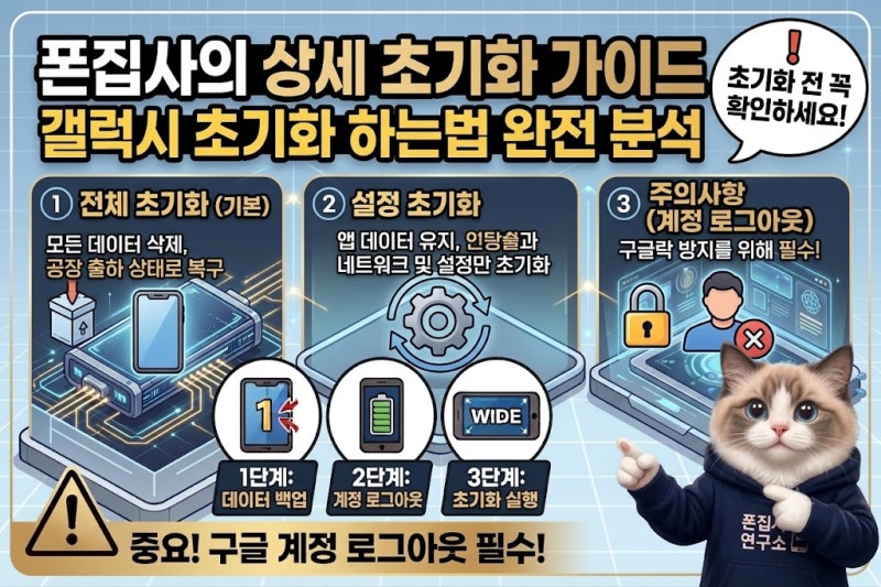 갤럭시 공장초기화 방법 2가지 총정리! (설정 메뉴 vs 리커버리 모드 버튼 강제 초기화)