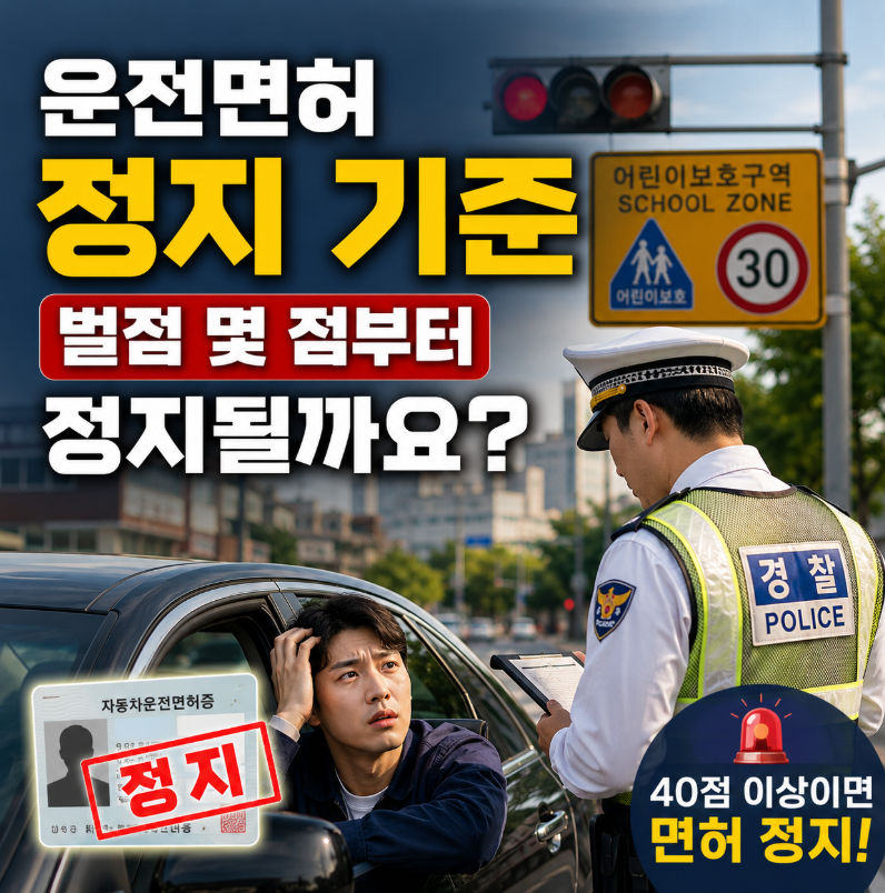 운전면허 벌점 누적되면 어떻게 될까? 정지 기준 총정리