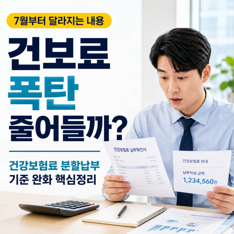 건보료 폭탄 줄어들까, 건강보험료 분할납부 기준 완화 핵심정리