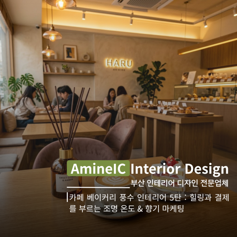 카페 베이커리 풍수 인테리어 5탄 : 힐링과 결제를 부르는 조명 온도 & 향기 마케팅