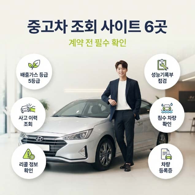 중고차 구매 전 자동차 조회 사이트 6곳 총정리, 내차 관리까지