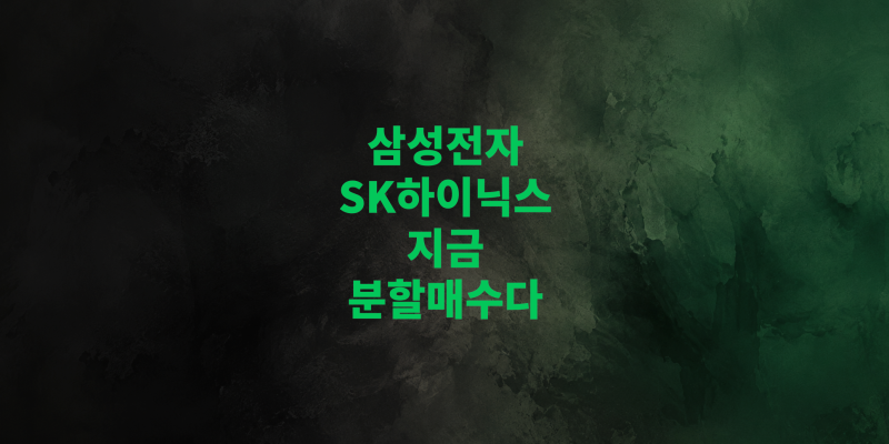한 달란트를 묻지 말아야 할 때, 삼성전자·SK하이닉스는 지금 분할매수다