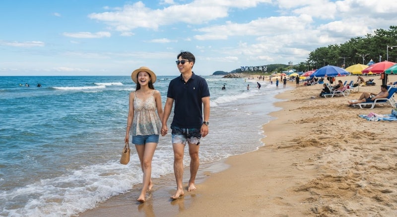 7월 여름 휴가지 추천 경포해변 바다 워터파크 개장? 강릉 경포해수욕장 다이빙 물놀이 이용....