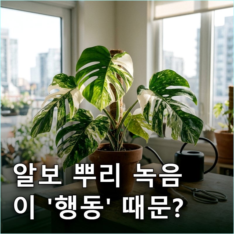 알보 몬스테라 분갈이 흙 털면 일주일 만에 뿌리 녹는 이유