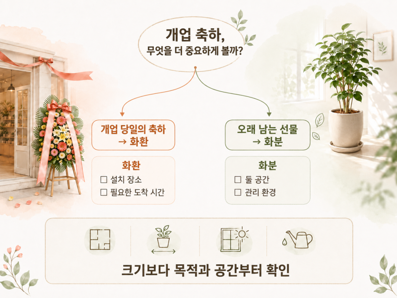 개업 축하, 화환과 화분 중 무엇을 보내야 할까?