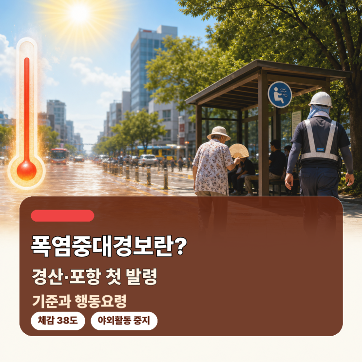<b>폭염중대경보</b>란? 경산·<b>포항</b> 첫 발령 기준과 행동요령