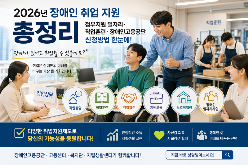 2026년 장애인 취업 지원 총정리｜정부지원 일자리·직업훈련·장애인고용공단 신청방법