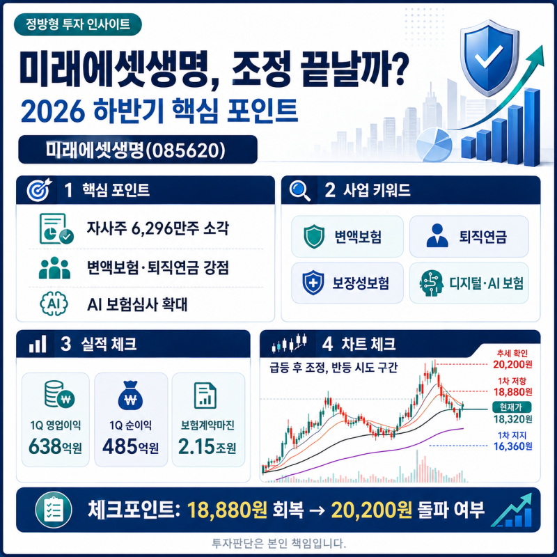 자사주 6,296만주 태우고 3만7천원 찍었다… 미래에셋생명, 조정 끝날까?미래에셋생명(085620) 20....