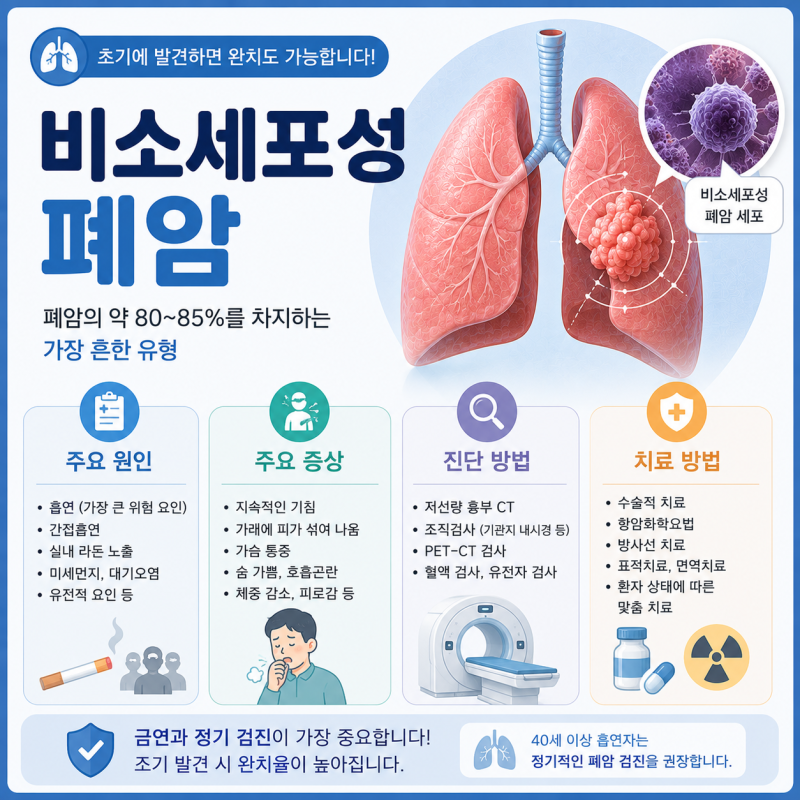 비소세포성 폐암, 초기증상 원인 치료방법 전이·재발위험은?