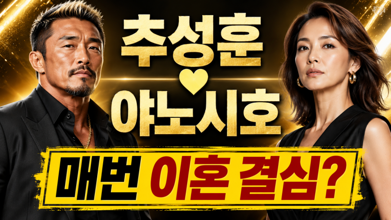 추성훈이 매번 이혼을 결심한 이유, 방송에서 털어놓은 한마디