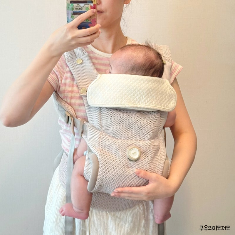 허그파파 아기띠 침받이 사용법 내돈내산 한달 사용후기