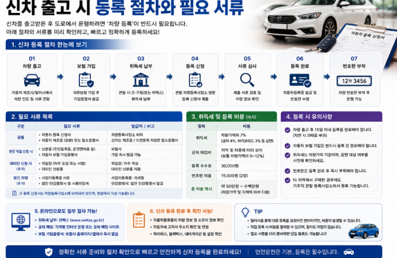 신차 출고 시 등록 절차와 필요 서류