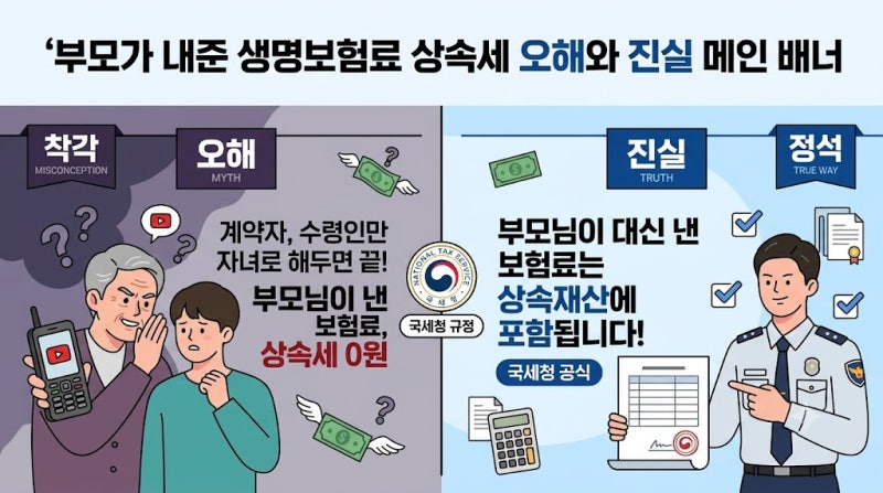 [최종편] 부모님이 대신 내준 생명보험료 "명의만 자녀면 상속세 0원"일까? 서현동세무사가 ....