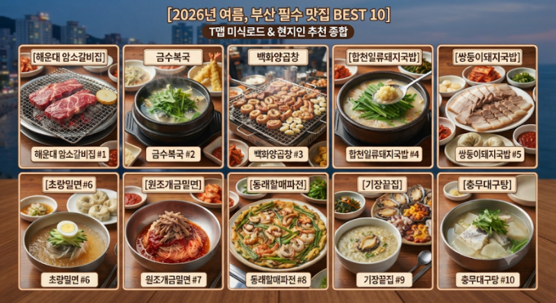 2026년 여름, 부산 여행객과 현지인이 입을 모아 추천하는 부산 맛집 베스트 10