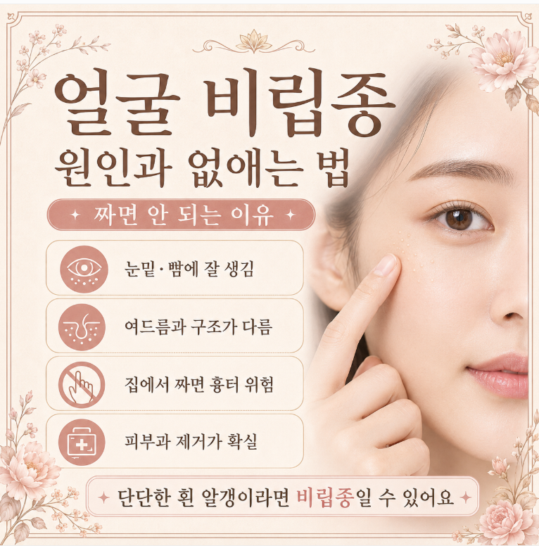 얼굴 비립종 원인과 없애는 법, 짜면 안 되는 이유