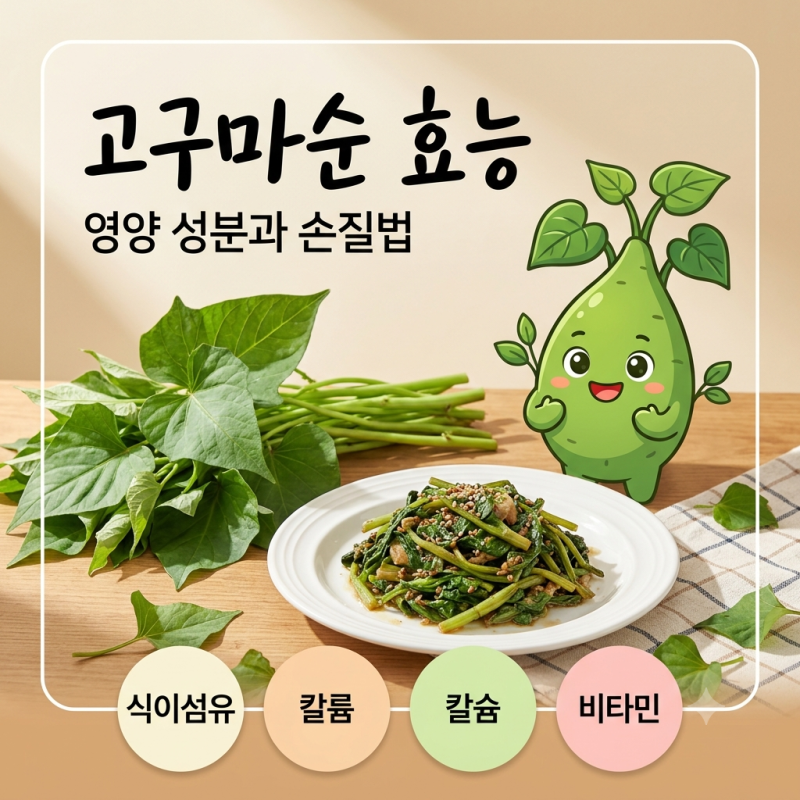 고구마순 효능, 영양 성분과 손질법 주의사항 정리