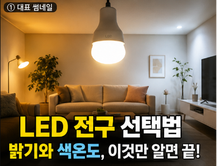LED 전구 선택법! 우리 집에 맞는 밝기와 색온도, 어떻게 고를까요?
