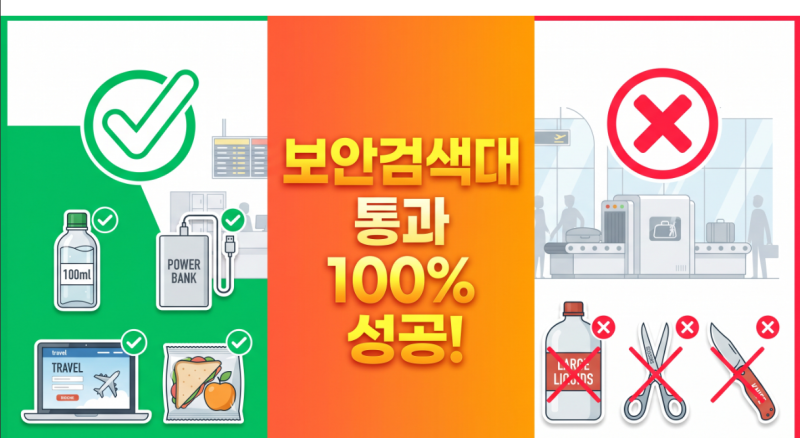 보안검색대 통과 100% 성공! 기내 반입 가능 vs 불가능 완벽 가이드