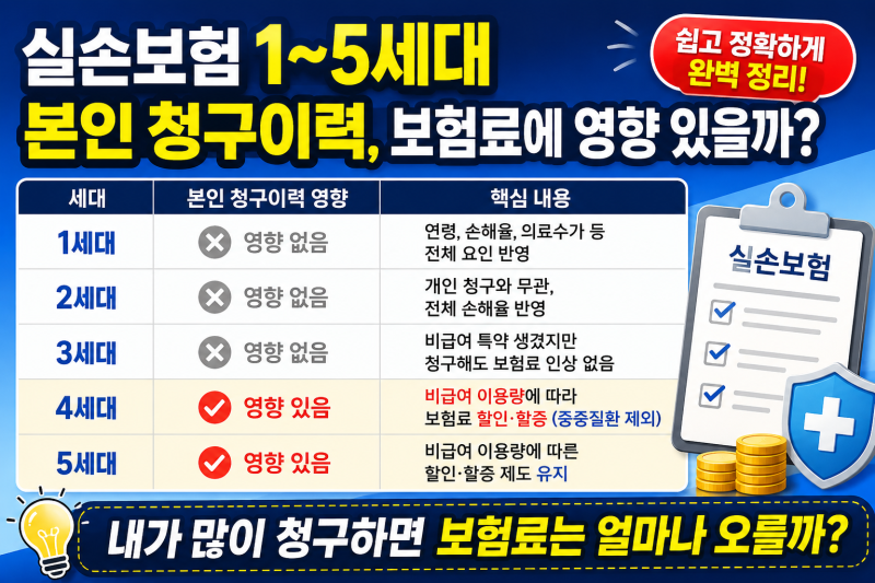 [지식] 실손 세대별 본인청구이력이 어떻게, 얼마나 영향을 끼치는가?