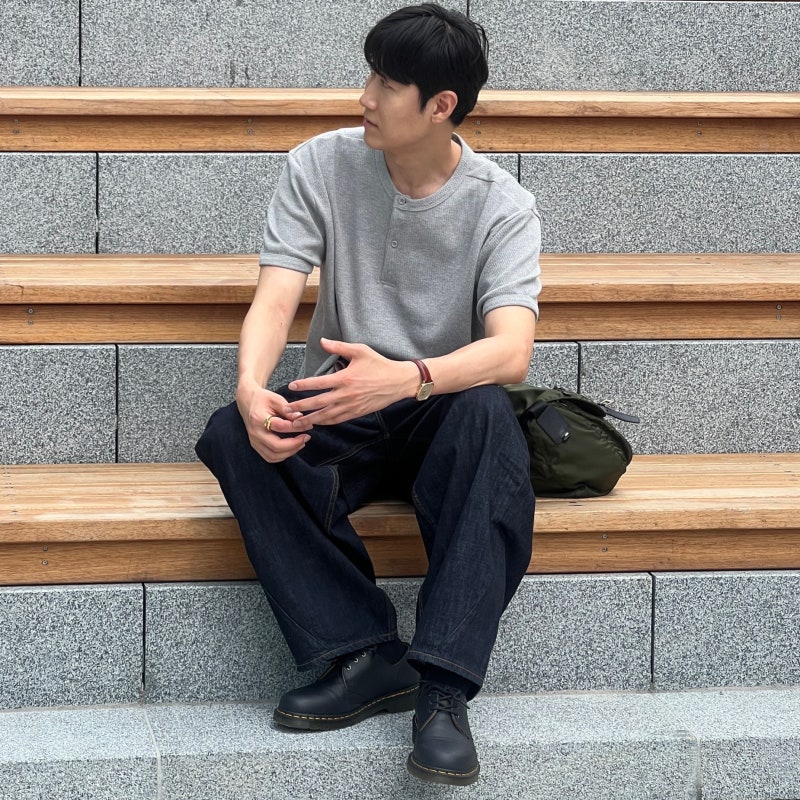 남자 헨리넥 티셔츠 추천, 노운 반팔티 여름 코디 후기
