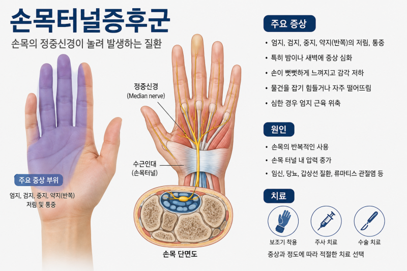 손목터널증후군 증상, 손이 저리고 아프다면 그냥 넘기지 마세요