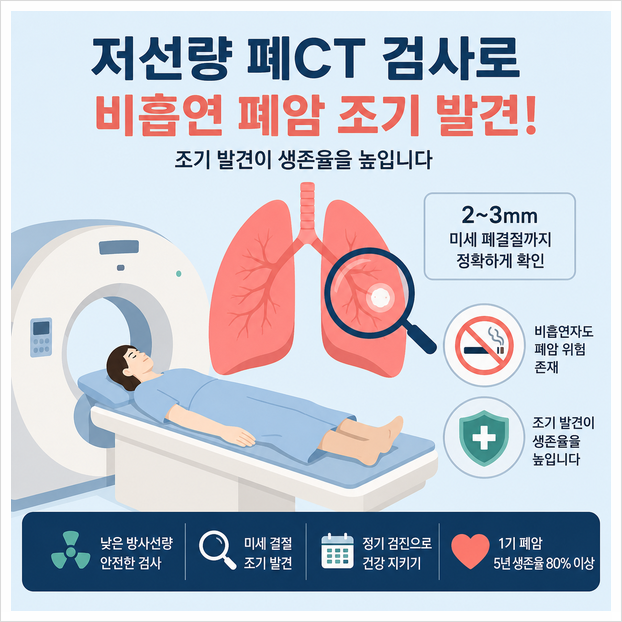 저선량 폐 CT 검사, 비흡연 폐암 조기 발견에 정말 효과 있을까? (흉부 X레이와 차이)