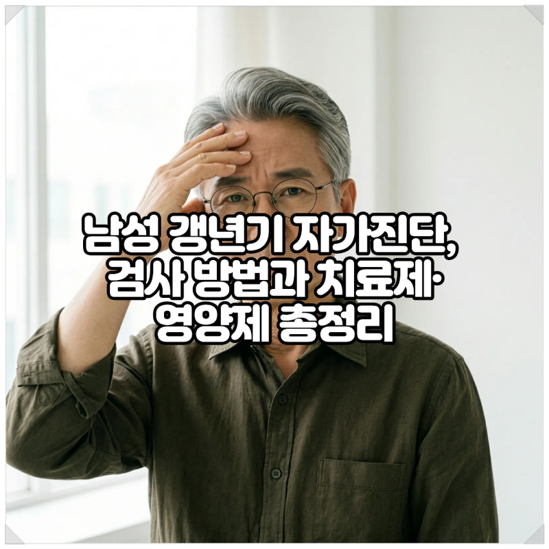 남성 갱년기 자가진단, 검사 방법과 치료제·영양제 총정리