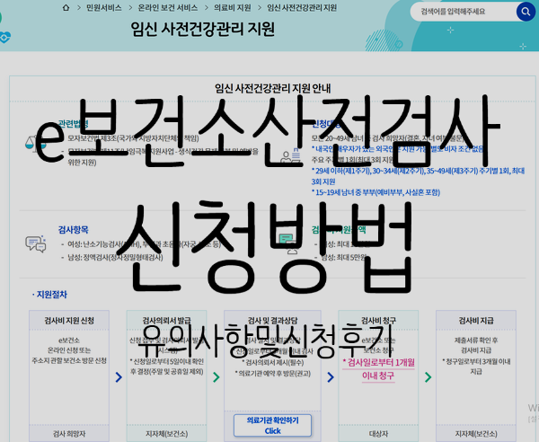 e보건소 수원시 산전검사지원 신청방법 남자 여자 자세히 후기 비용