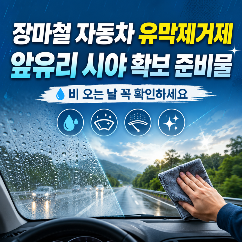 장마철 자동차 유막제거제 추천｜비 오는 날 앞유리 시야 확보 준비물