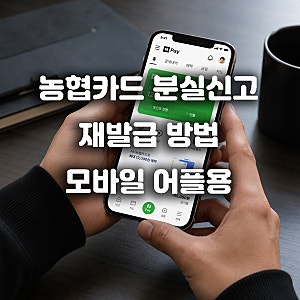 농협카드 분실신고 및 재발급 방법 모바일 앱
