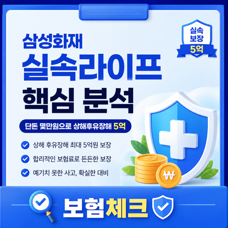삼성화재 실속라이프 상해후유장해 5억, 월 2~3만원대로 가능할까?
